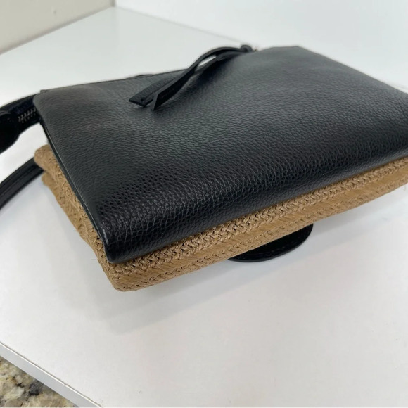 Brighton Eve Straw Messenger Cross Body Wheat-Black Handbags quiet luxury - Picture 12 of 16